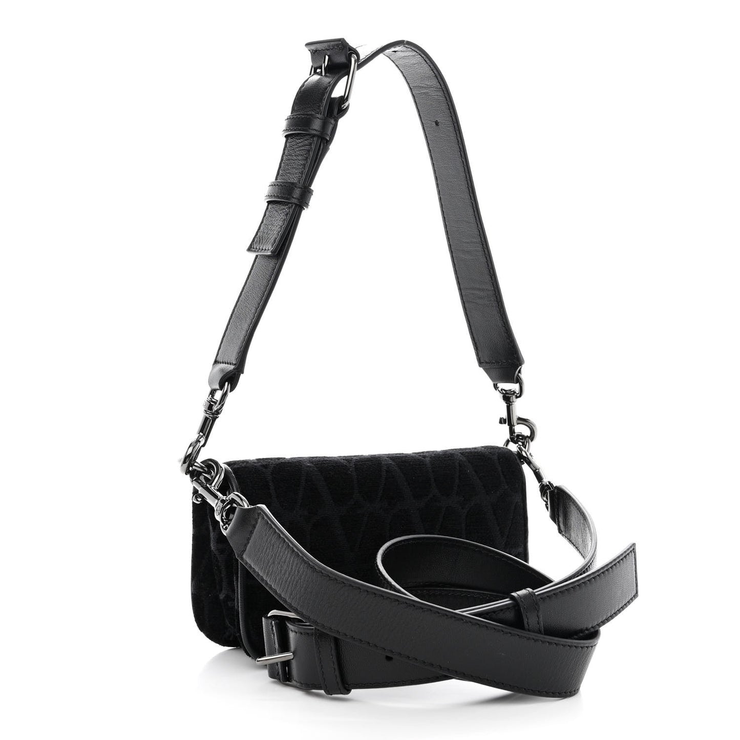 Canvas Toile Iconographe Vlogo Mini Loco Crossbody Bag Black