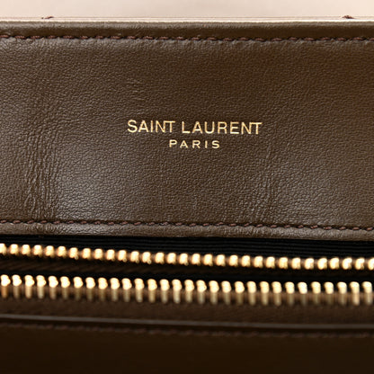 Saint Laurent Calfskin Y Quilted Monogram Medium Loulou Chain Satchel Soil Brown 6 of 12