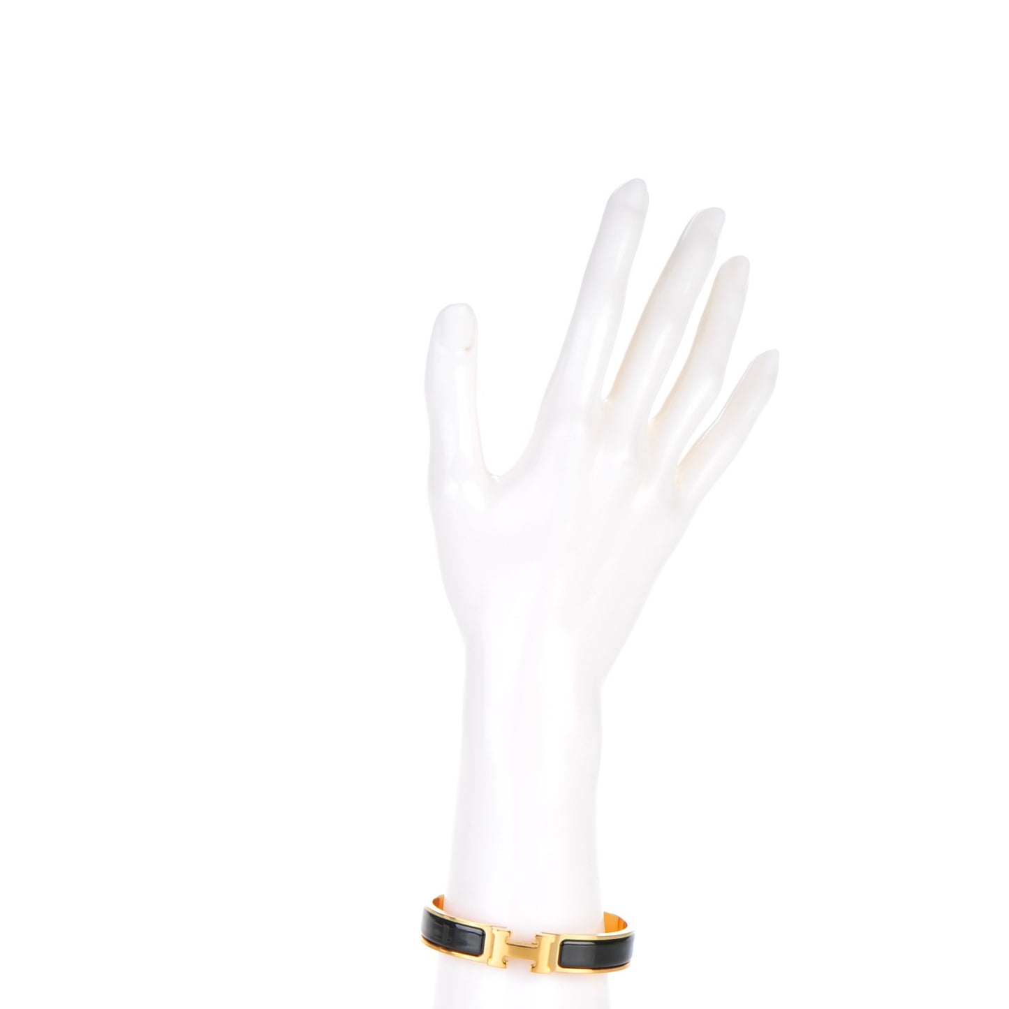 Enamel Narrow Clic Clac H Bracelet PM Black