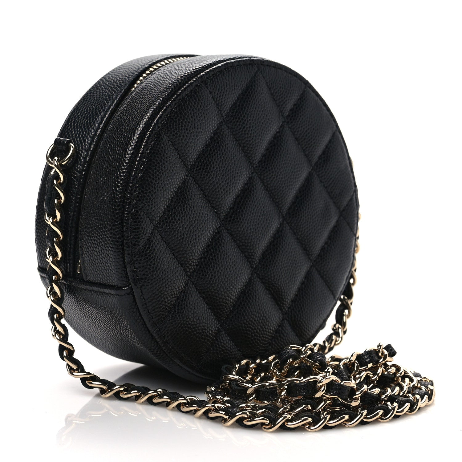 Chanel Caviar Quilted Round Clutch With Chain Black 3 of 7