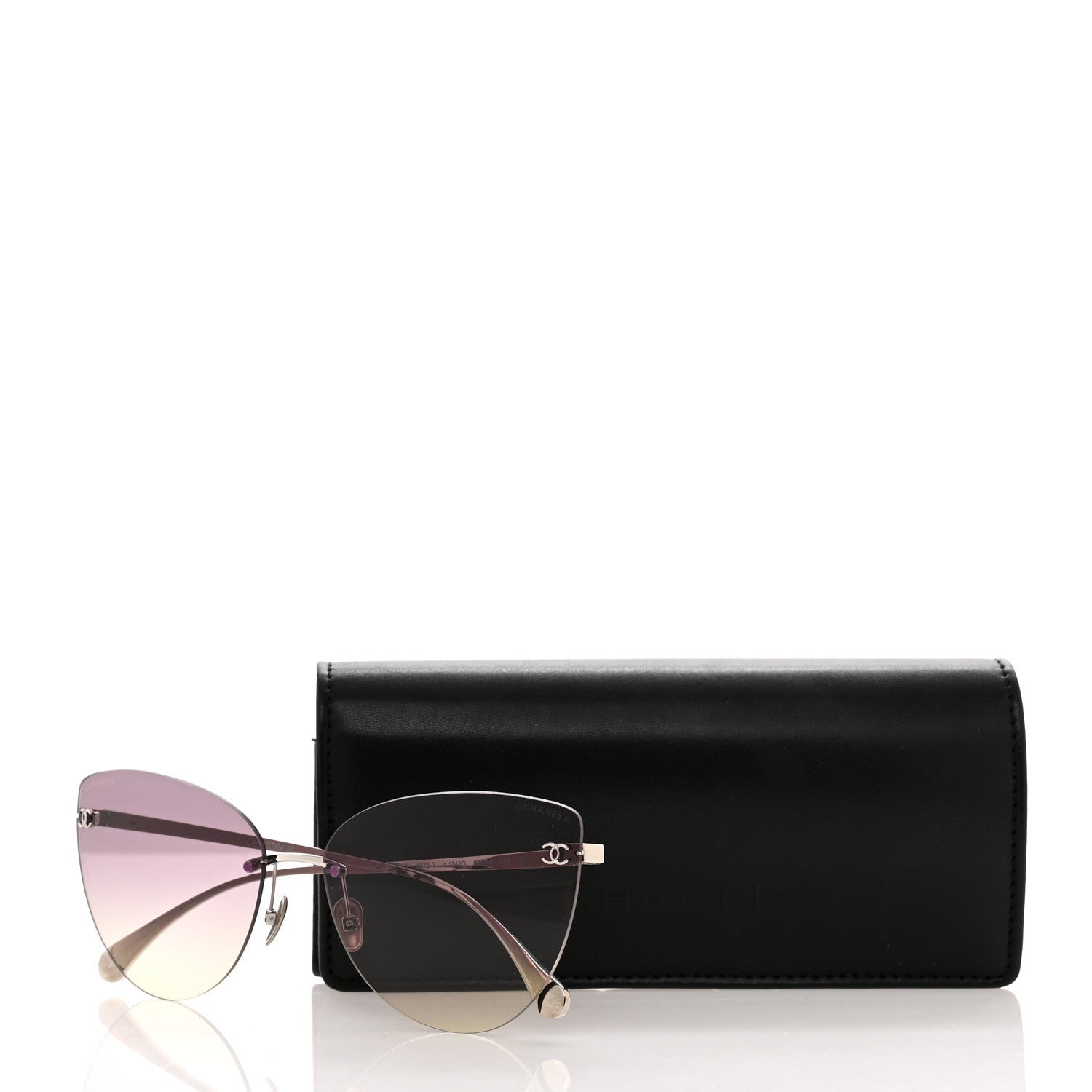 Chanel Titanium Frameless Cat Eye CC Sunglasses 4273-T 7 of 7