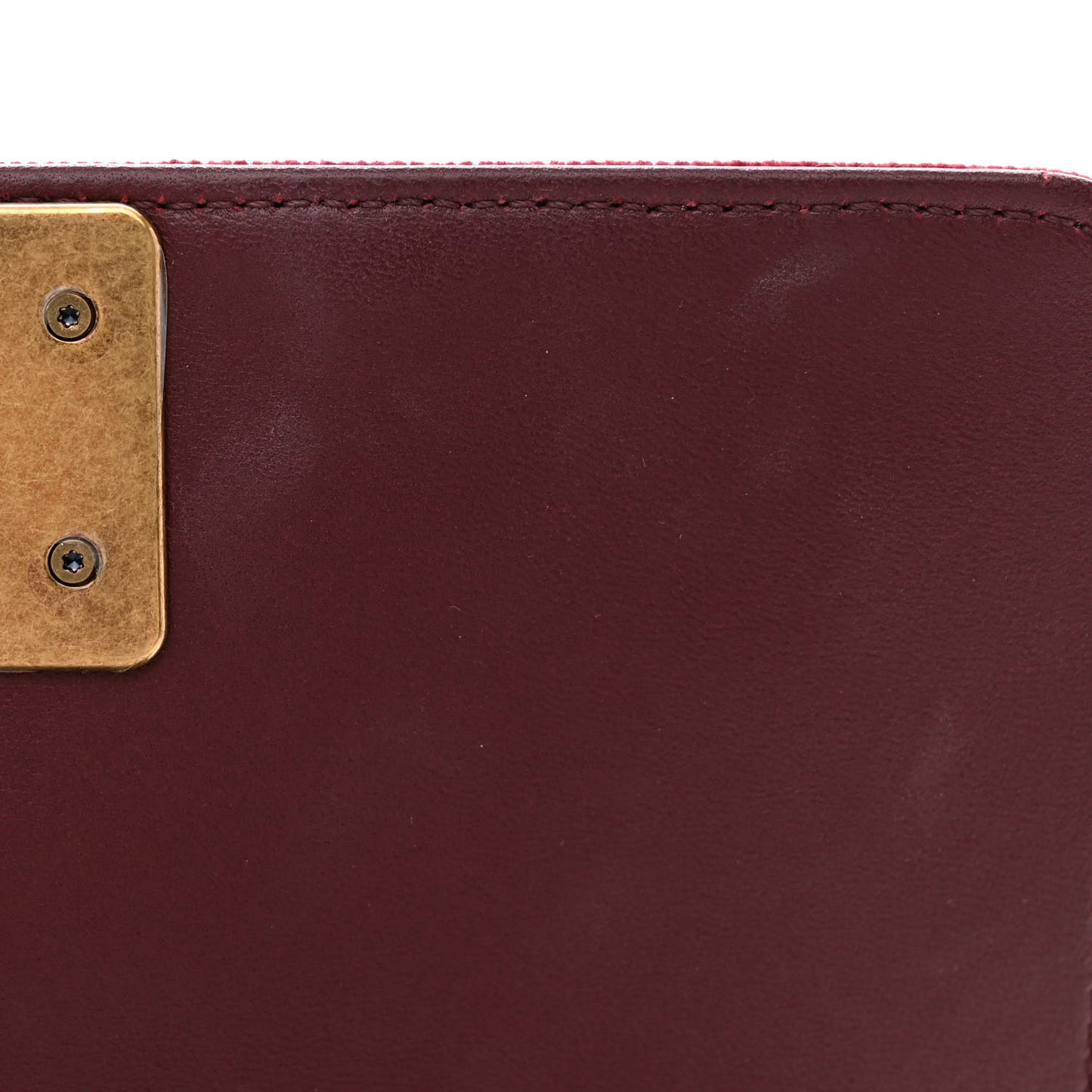 Velvet Chevron Quilted Small Boy Flap Burgundy