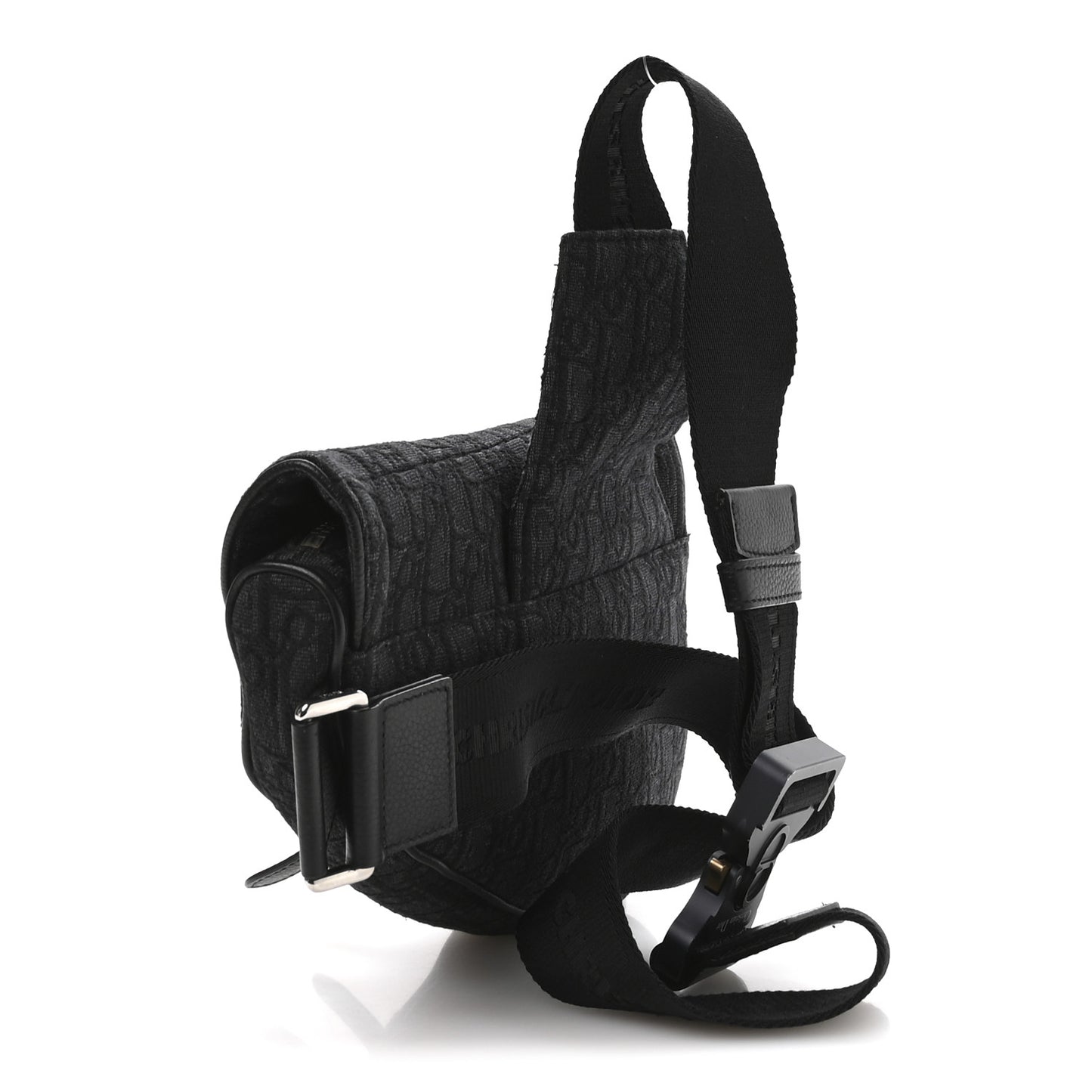 Oblique Mens Saddle Bag Black Blue