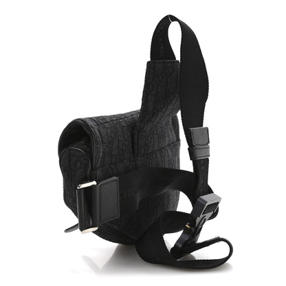 Christian Dior Oblique Mens Saddle Bag Black Blue 3 of 11