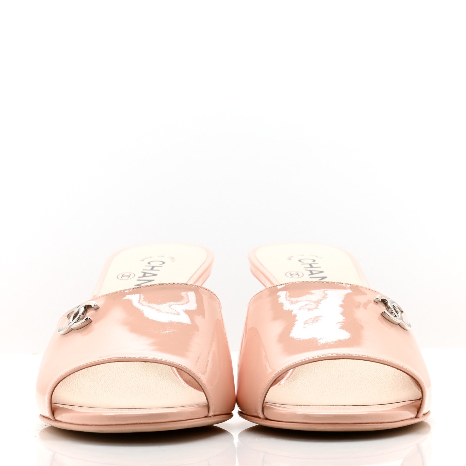 Chanel Patent Lambskin Pearl Mules 40.5 Light Pink 2 of 10