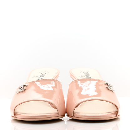 Chanel Patent Lambskin Pearl Mules 40.5 Light Pink 2 of 10