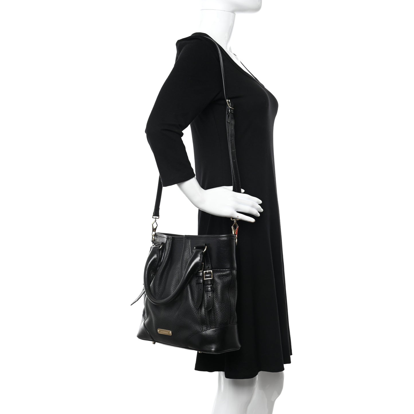 Calfskin Medium Whipstitch Tote Black