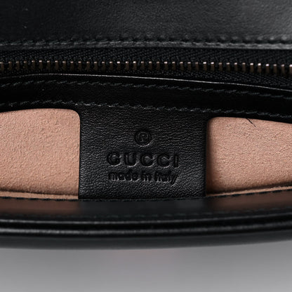 Gucci Calfskin Matelasse Small GG Marmont Top Handle Shoulder Bag Black 6 of 14