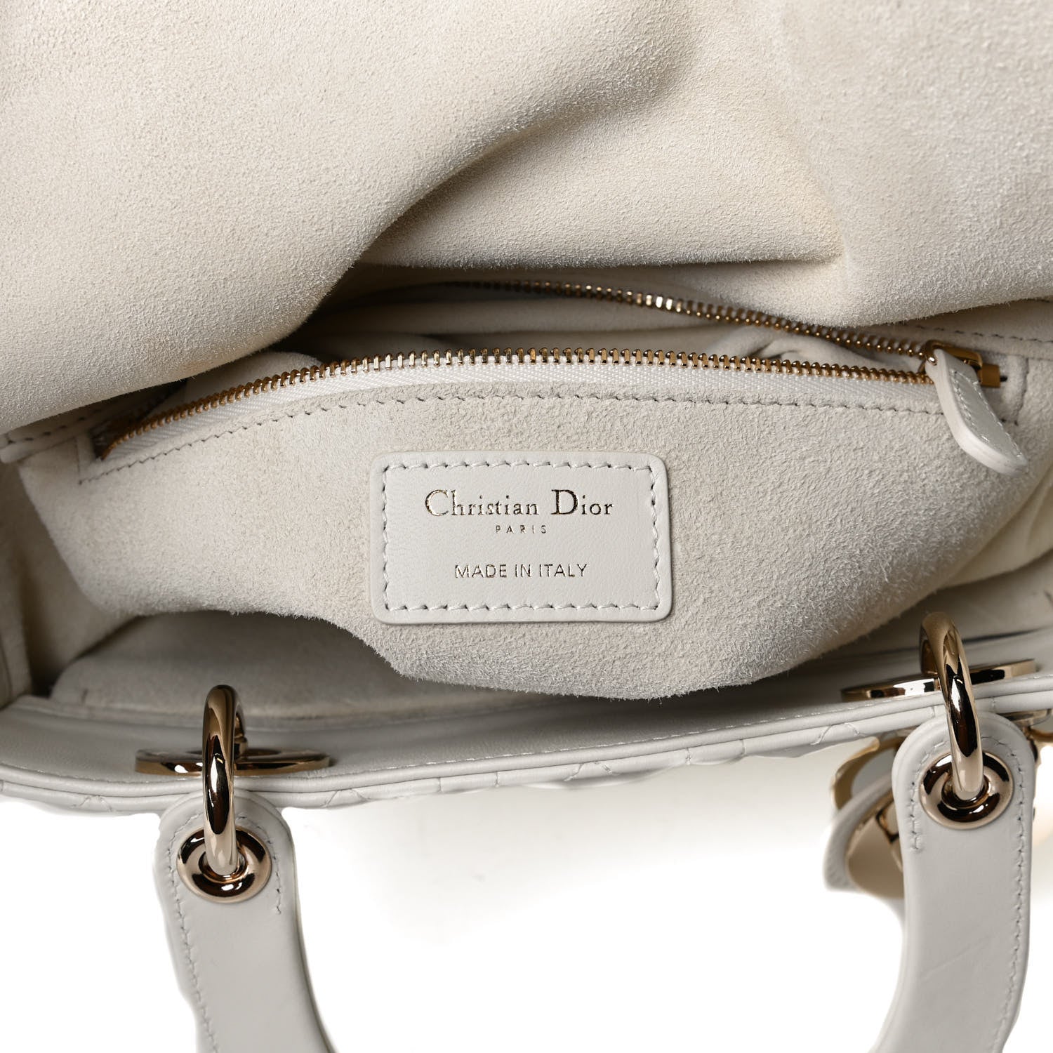 Christian Dior Lambskin Cannage Medium Lady Dior White 9 of 12