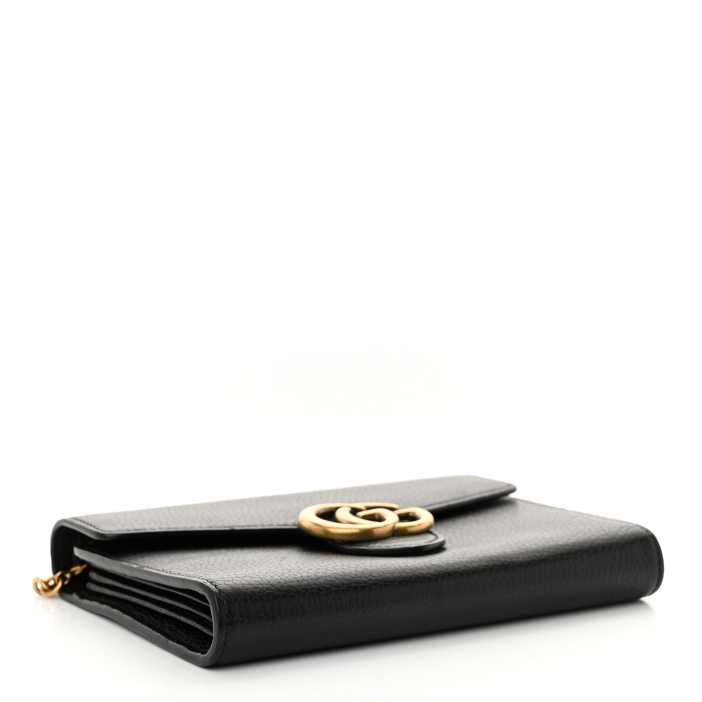 Calfskin GG Marmont Chain Wallet Black