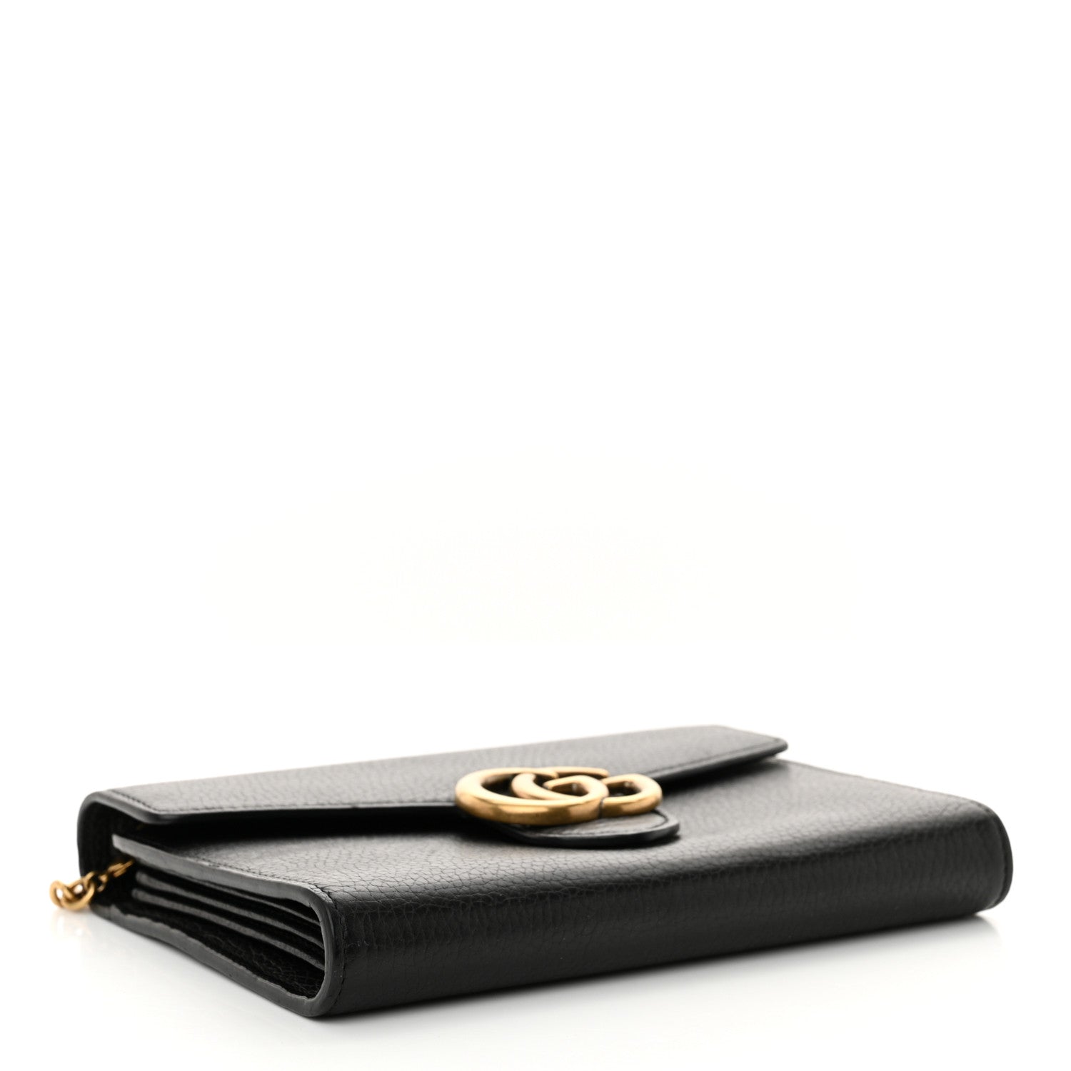 Gucci Calfskin GG Marmont Chain Wallet Black 4 of 13
