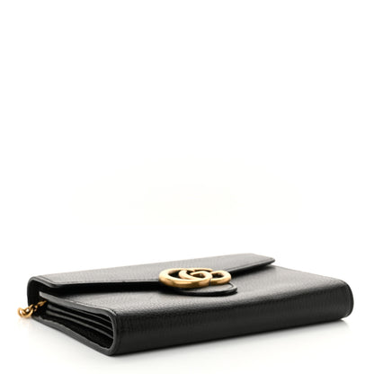 Gucci Calfskin GG Marmont Chain Wallet Black 4 of 13