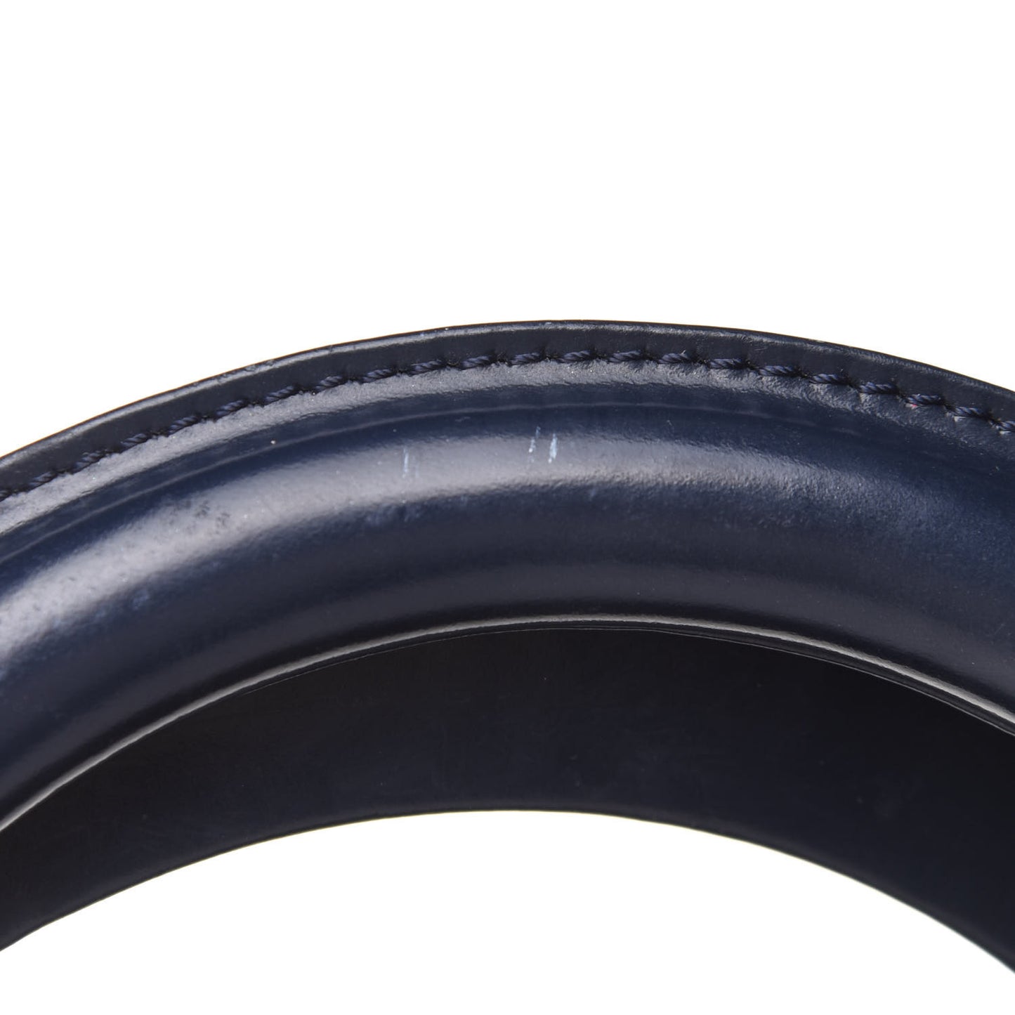 Glazed Calfskin Large Lady Dior Dark Blue
