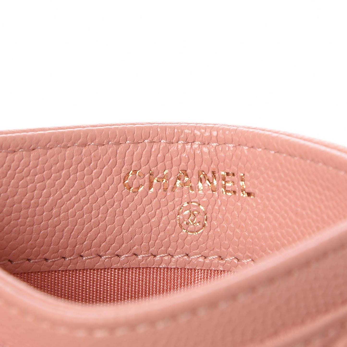 Caviar Camellia Embossed Card Holder Nude