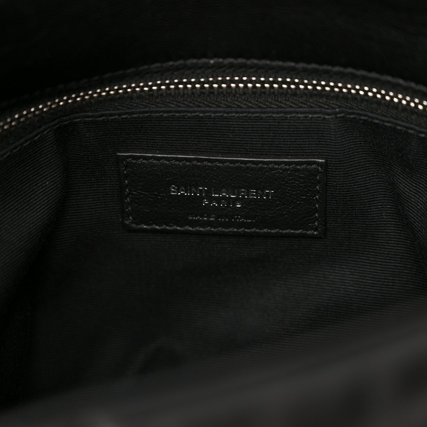 Lambskin Quilted Medium Loulou Puffer Monogram Chain Satchel Black