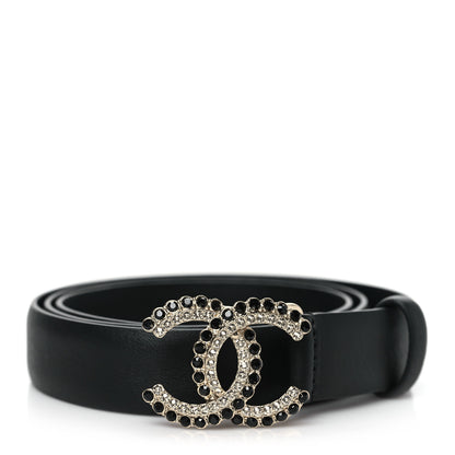 Chanel Calfskin Crystal CC Belt 85 34 Black 1 of 7