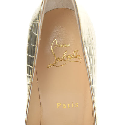 Christian Louboutin Metallo Cocco Pigalle Follies 100 Pumps 36.5 Platine 5 of 8