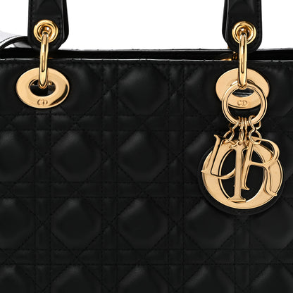 Christian Dior Lambskin Cannage Medium Lady Dior Black 14 of 25