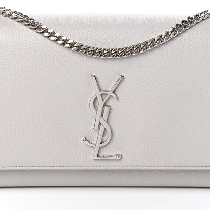 Saint Laurent Grain De Poudre Medium Classic Monogram Kate Satchel Souris 13 of 14