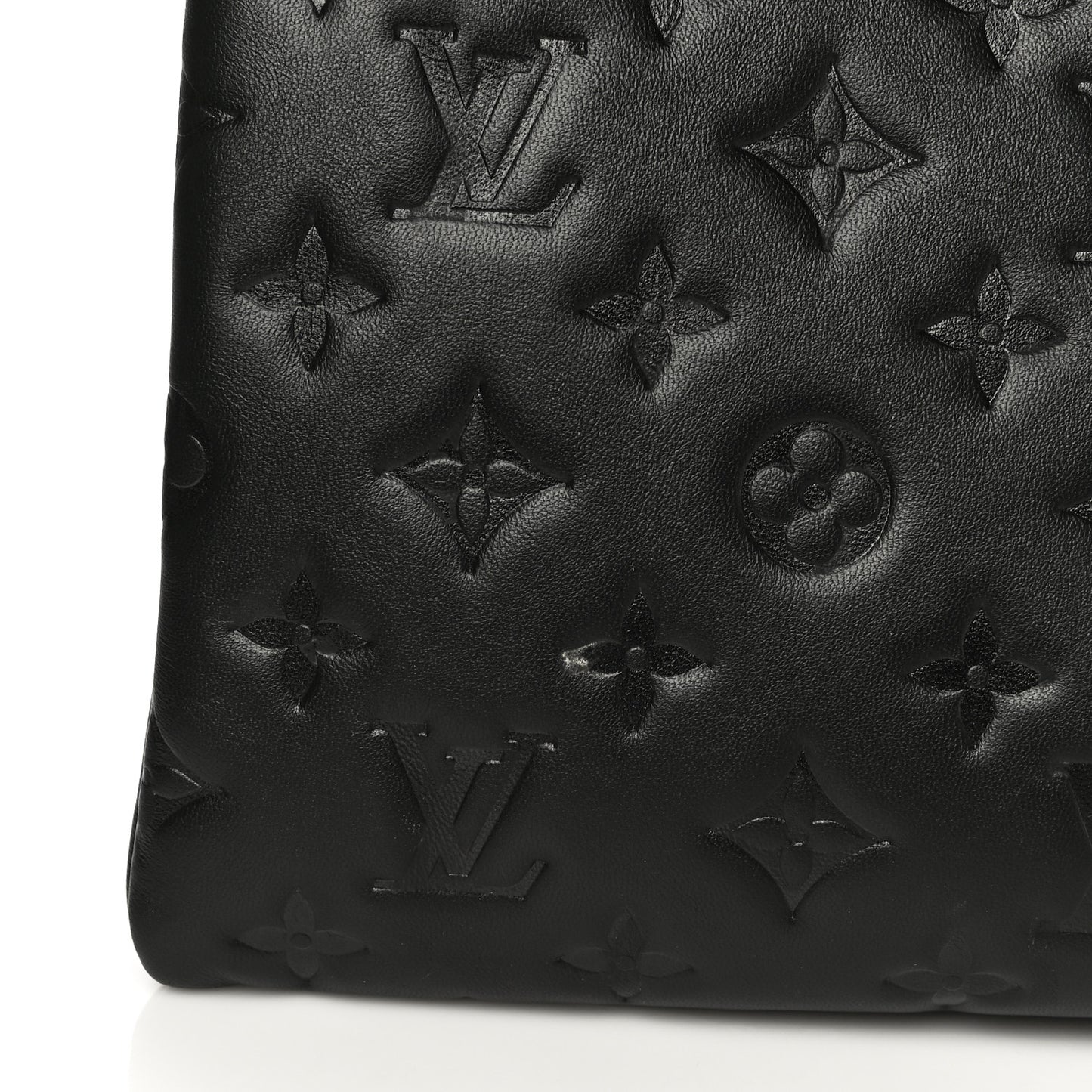Lambskin Embossed Monogram Coussin PM Black