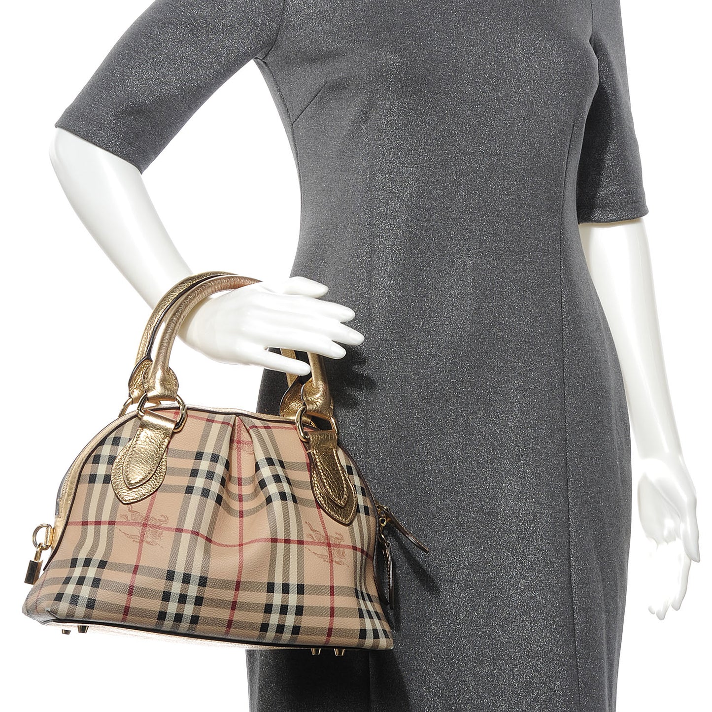 Haymarket Check Small Bowler Gold
