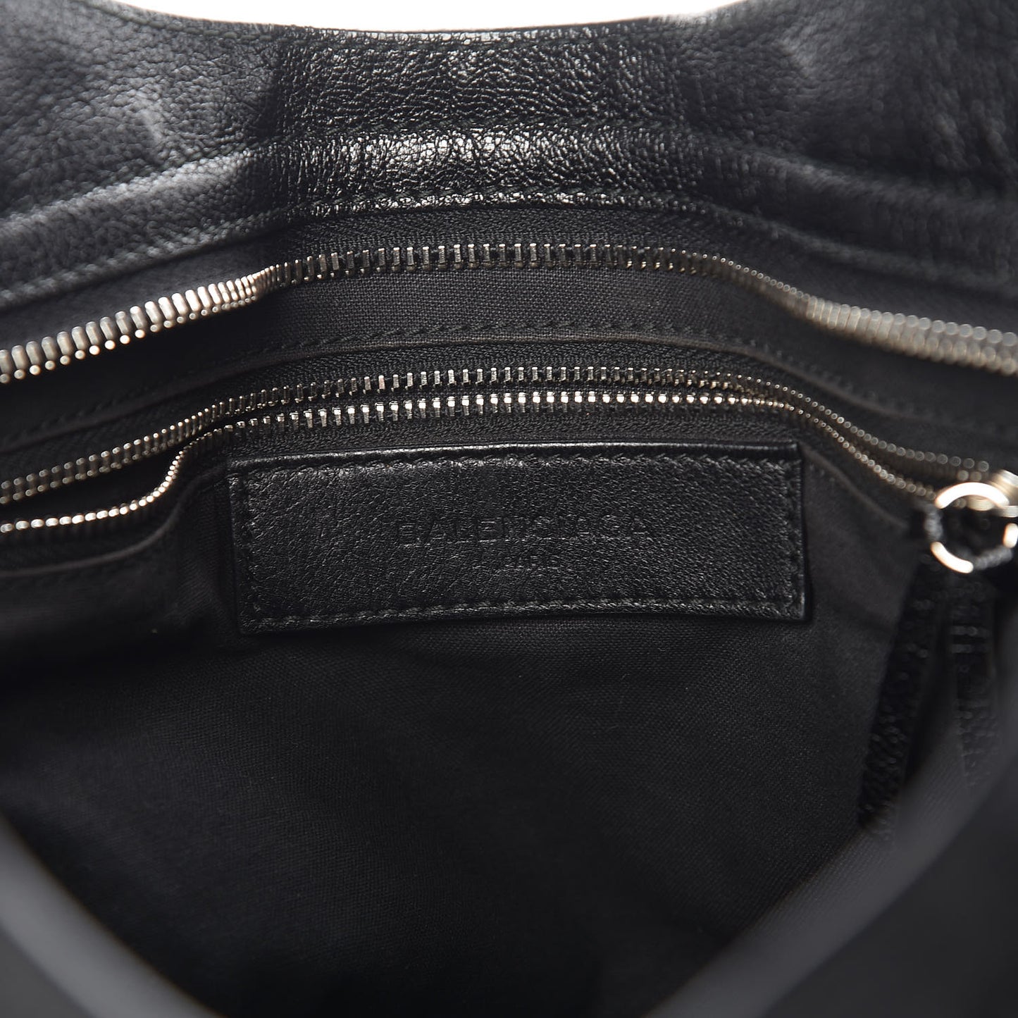 Chevre Silver Metallic Edge Hardware City Black