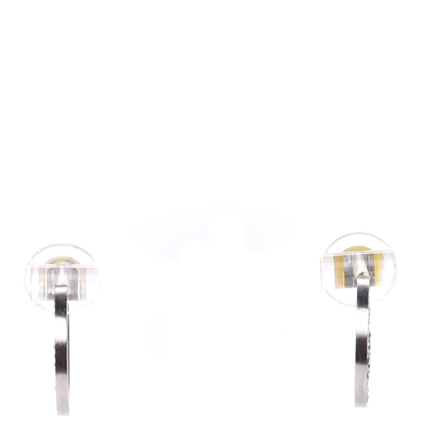 Crystal CC Hoop Earrings Silver