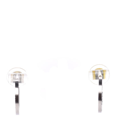 Chanel Crystal CC Hoop Earrings Silver 2 of 6