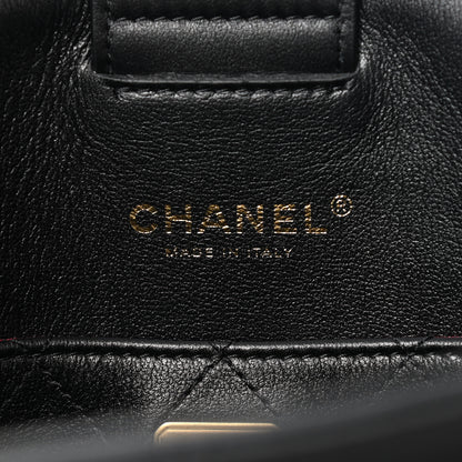 Chanel Calfskin Quilted Chain Shopping Tote Black 5 of 10