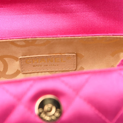 Chanel Satin Quilted Evening Bag Fuchsia 6 of 12