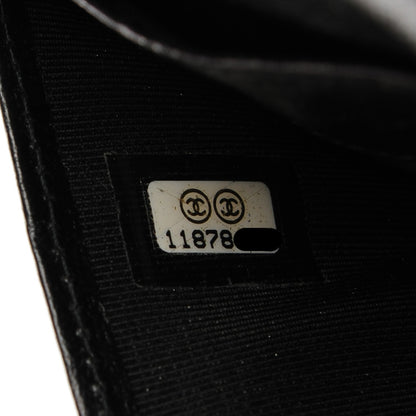 Chanel Glazed Calfskin Quilted Large Zip Around Organizer Wallet Black 3 of 11