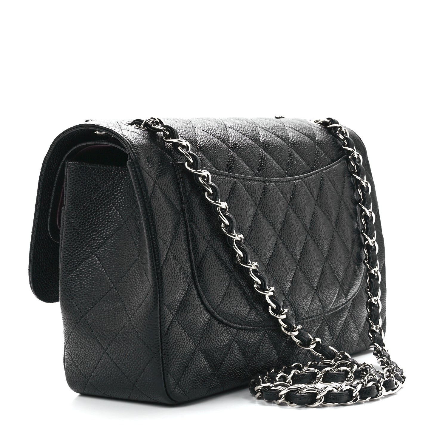 Caviar Quilted Jumbo Double Flap Black