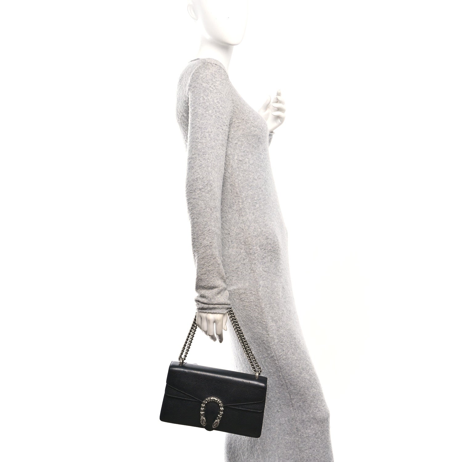 Gucci Pebbled Calfskin Small Dionysus Shoulder Bag Black 2 of 10