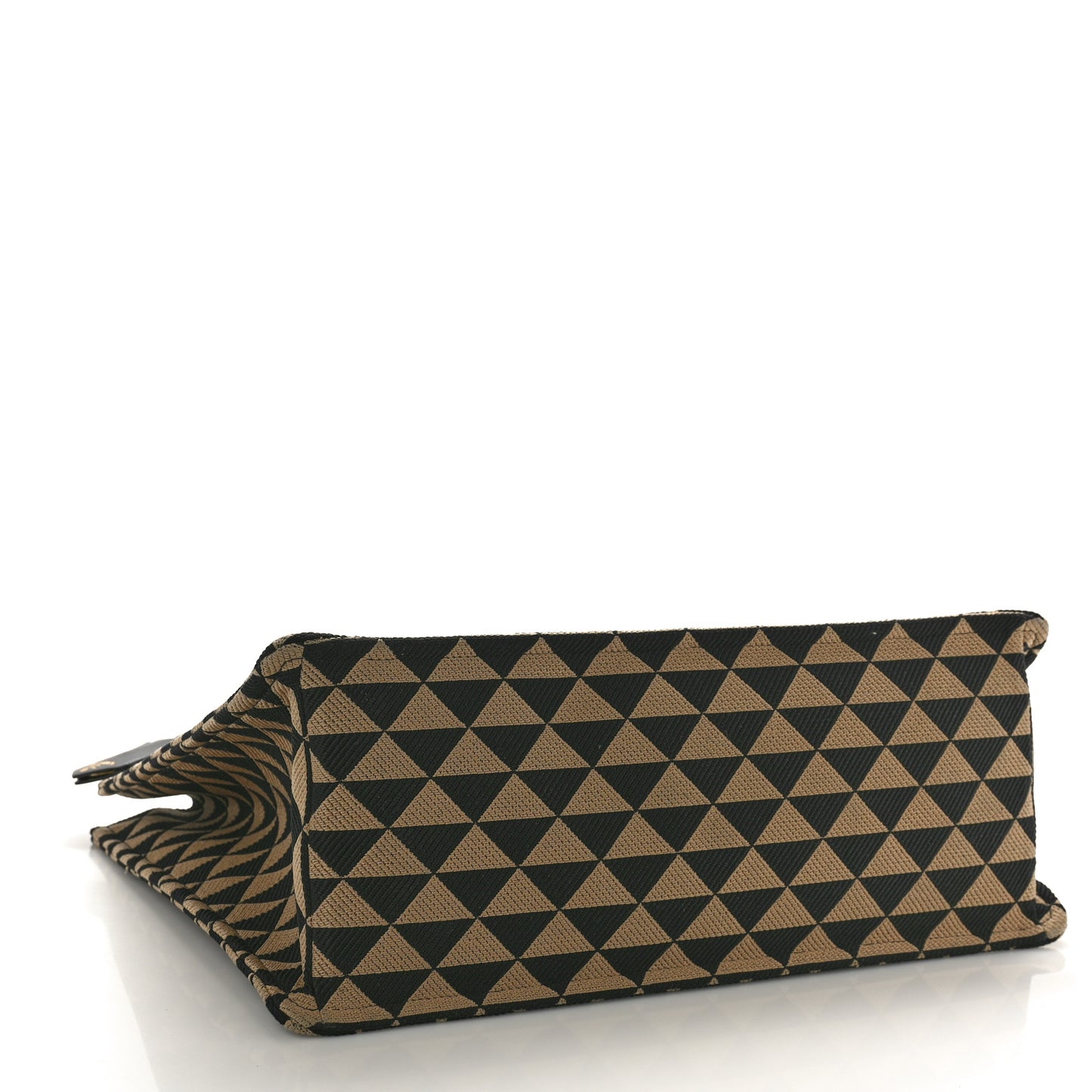 Jacquard Saffiano Triangolo Symbole Embroidered Large Tote Black Corda