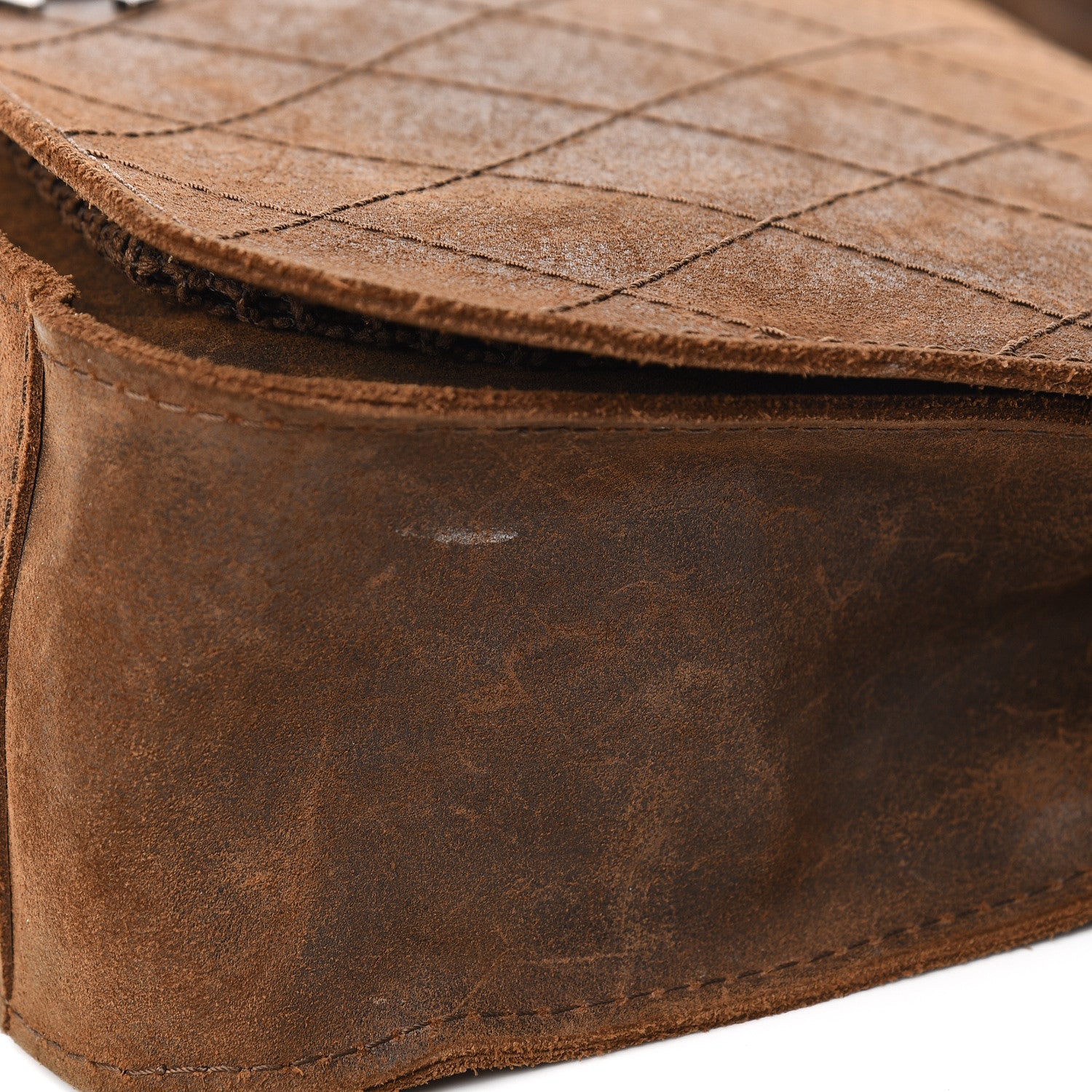 Chanel Nubuck Stitched Highlander Messenger Brown 15 of 17