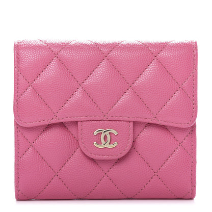 Chanel Caviar Quilted Compact Flap Wallet Pink 1 of 9
