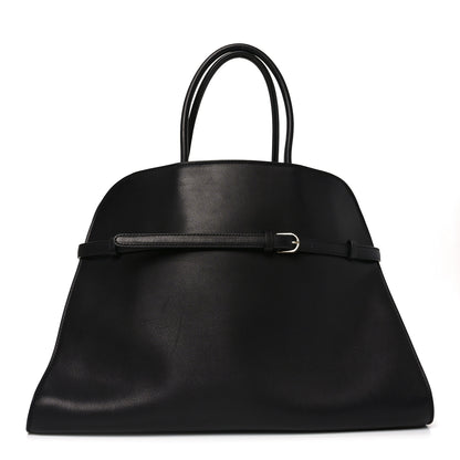 The Row Polished Saddle Calfskin Soft Margaux Belt 15 Black 1 of 9