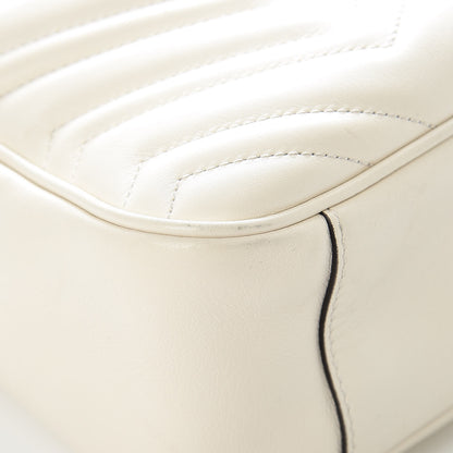Gucci Calfskin Matelasse Medium GG Marmont Chain Shoulder Bag Mystic White 8 of 16