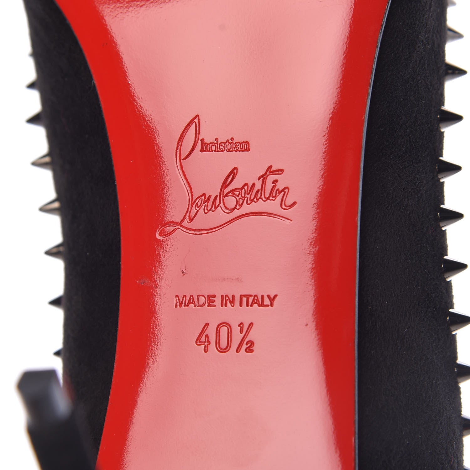 Christian Louboutin Veau Velours Anjalina 85 Pumps 40.5 Black Gun 7 of 14