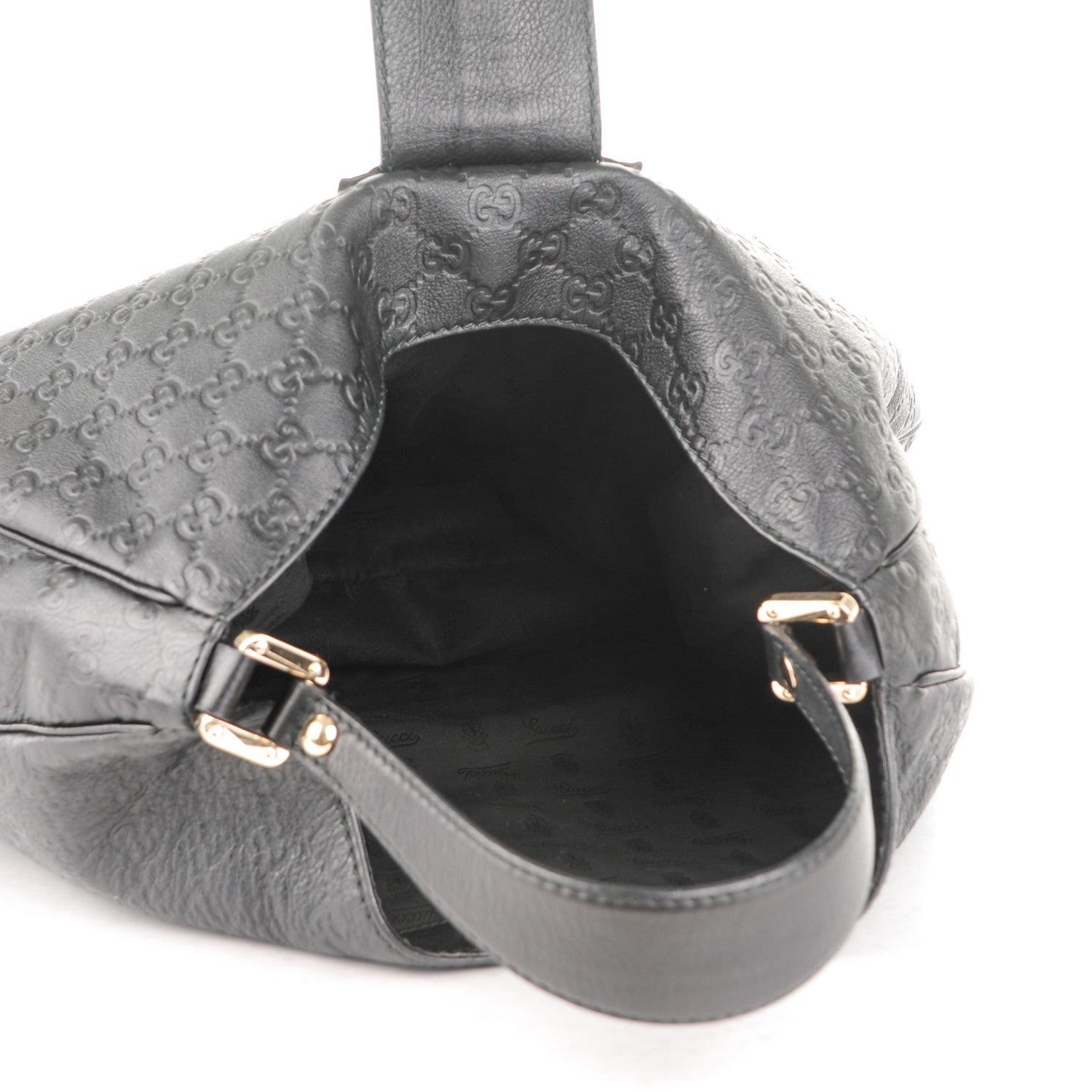 Gucci Guccissima Large New Ladies Web Hobo Black 5 of 7