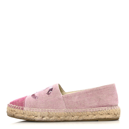 Chanel Toile Sequin CC Espadrilles 39 Pink Dark Pink 1 of 7