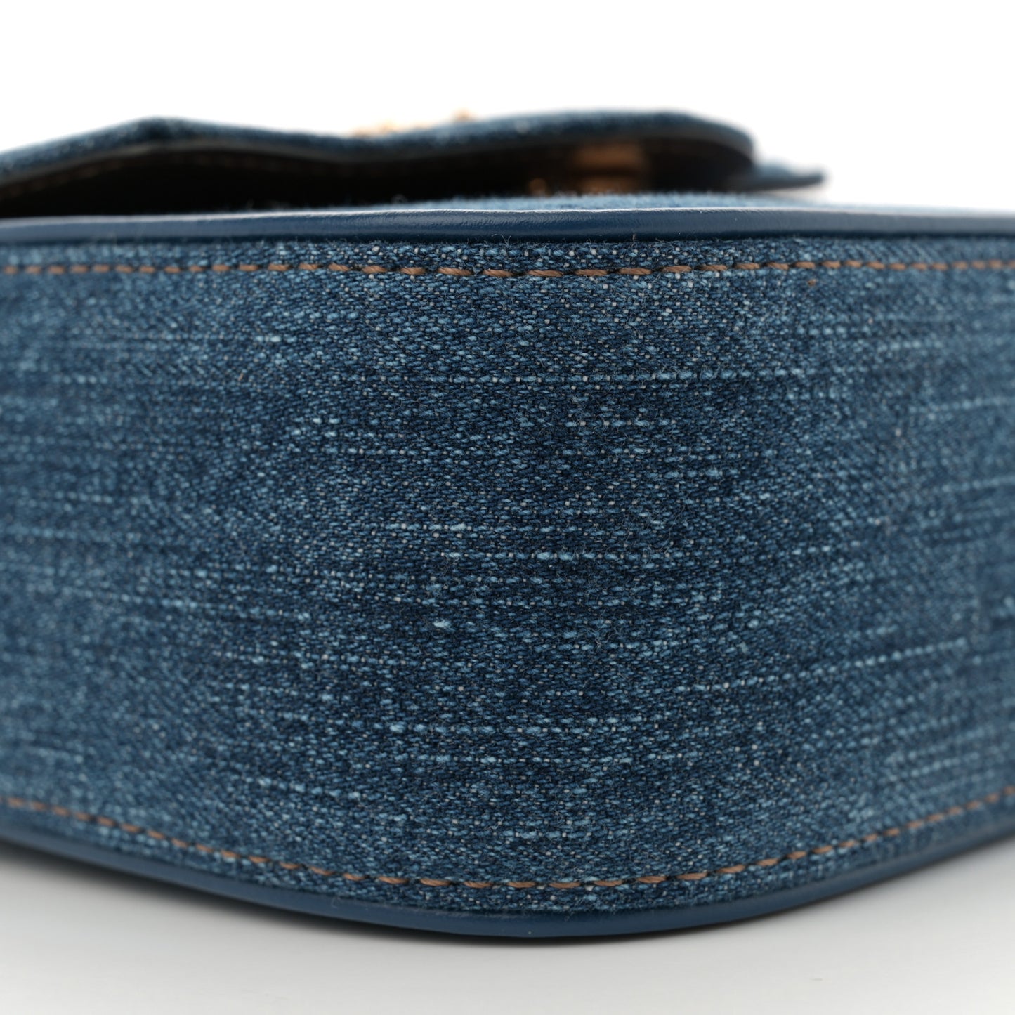 Denim Mini La Medusa Chain Top Handle Bag Navy Blue