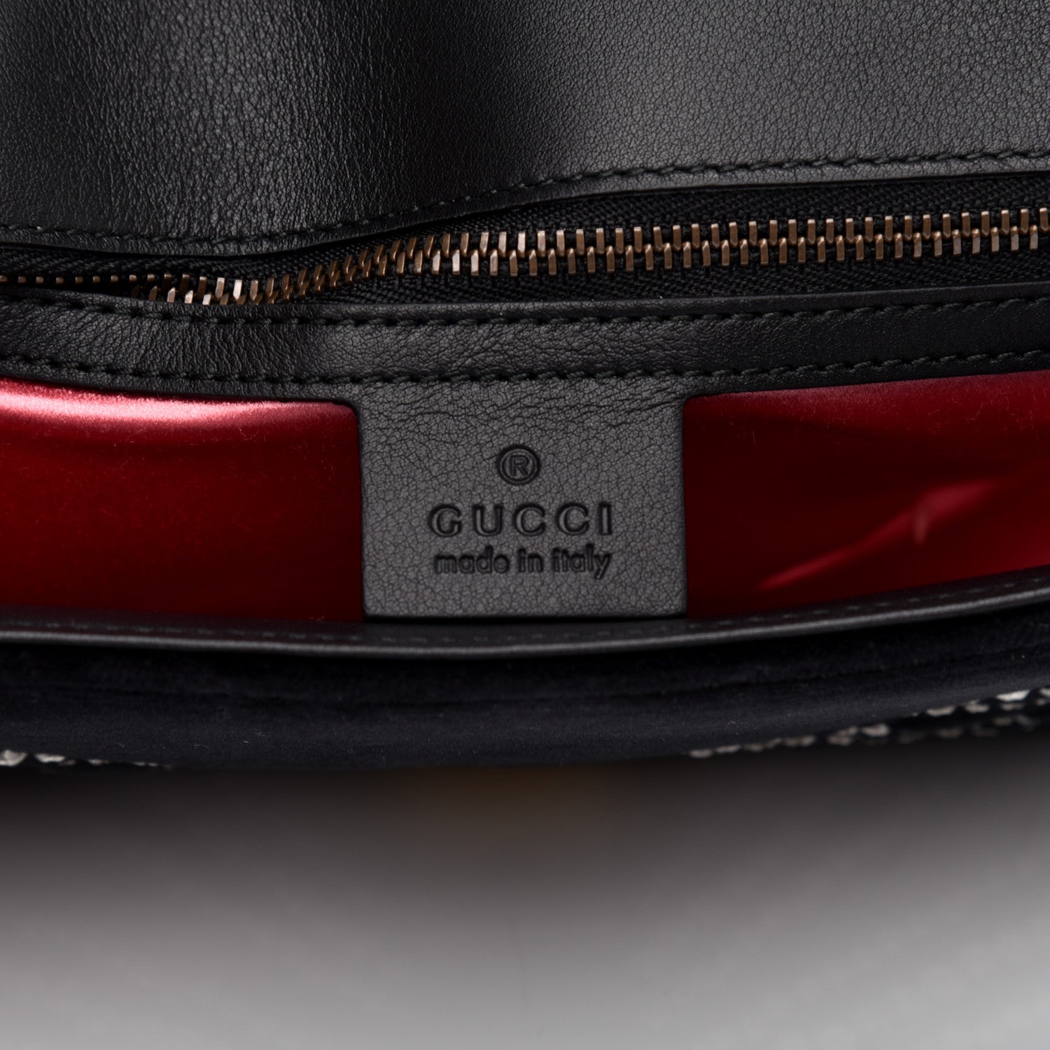Gucci Velvet Matelasse Marquise Crystals Embroidered Small GG Marmont Shoulder Bag Black 8 of 11