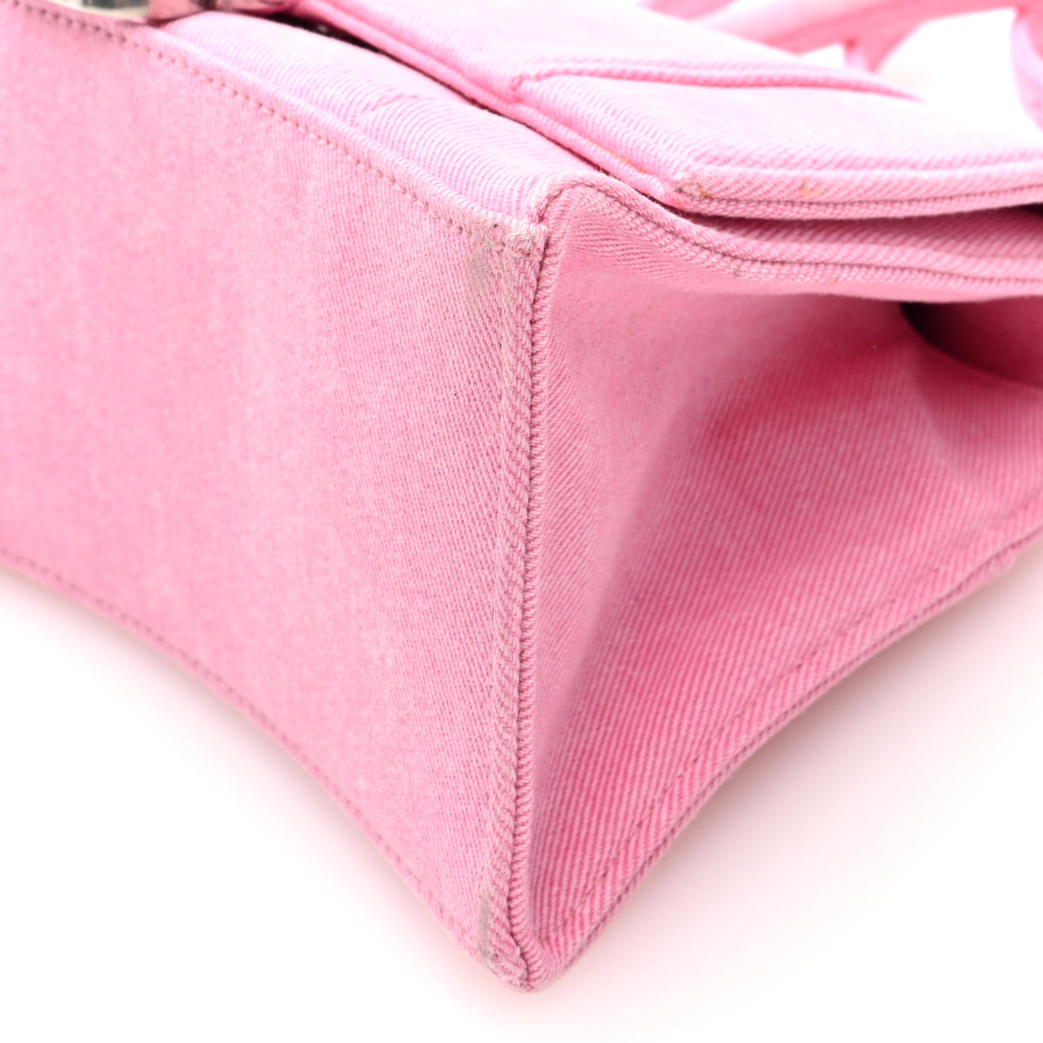 Balenciaga Washed Denim Small Hourglass Top Handle Bag Denim Pink 9 of 9