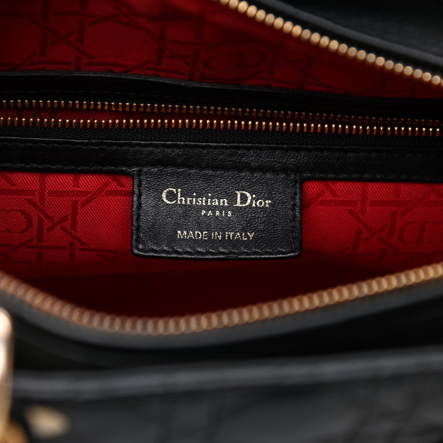 Lambskin Cannage Large Lady Dior Black