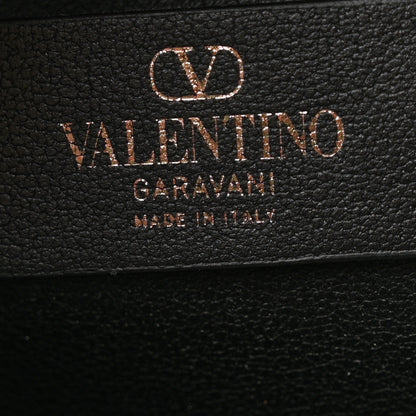 Valentino Garavani Canvas Panther Calfskin Crystal Small Vlogo Signature Tote Black White 6 of 12