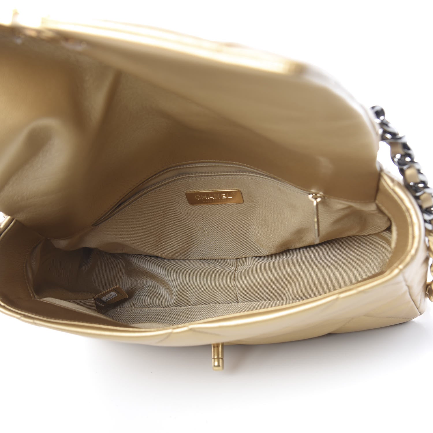 Chanel Metallic Goatskin Quilted Large 19 Flap Gold 5 of 11