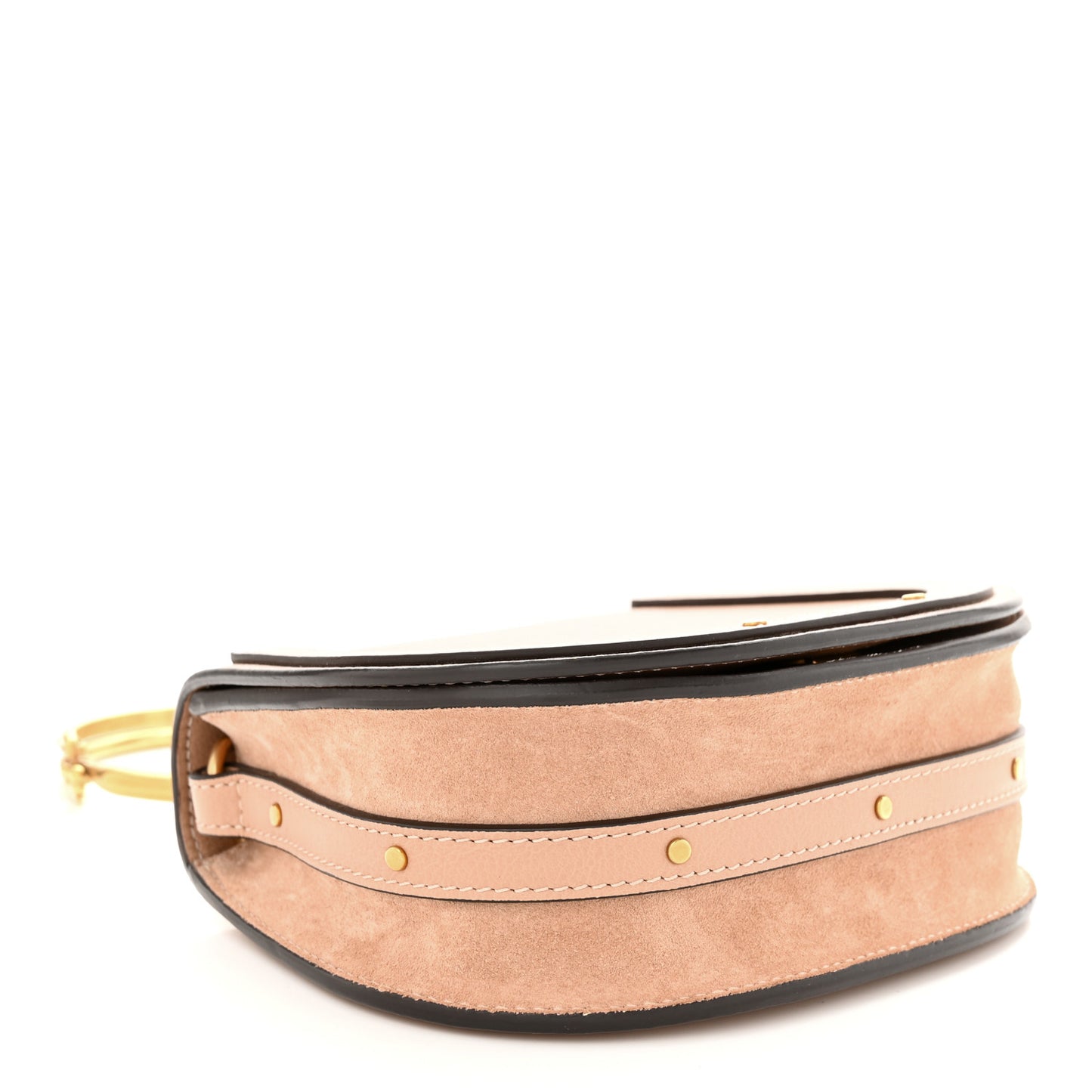 Calfskin Suede Small Nile Bracelet Bag Biscotti Beige