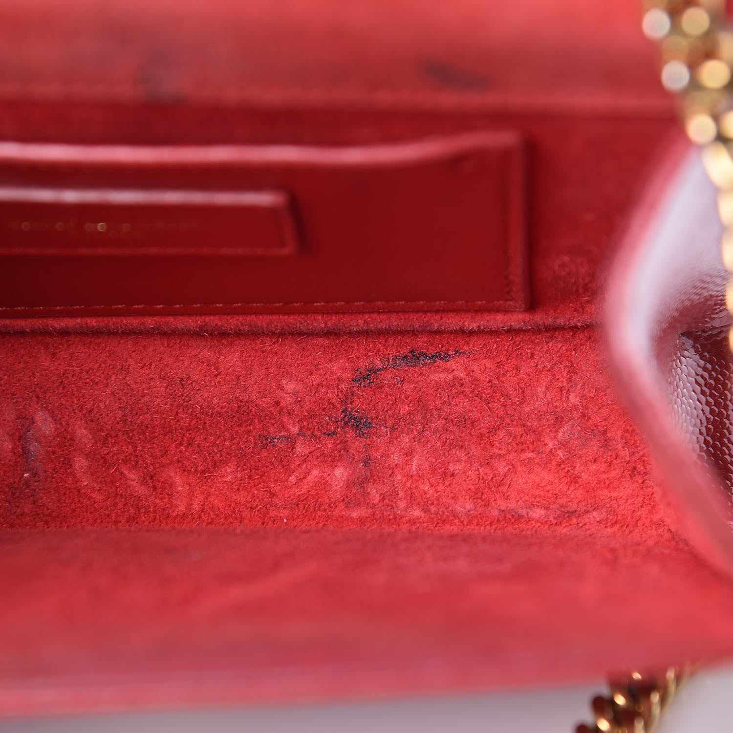 Saint Laurent Grain De Poudre Small Monogram Kate Satchel Red 11 of 14