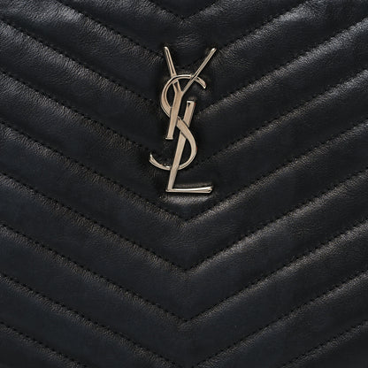Saint Laurent Calfskin Matelasse Chevron Monogram A5 Wristlet Black 8 of 10